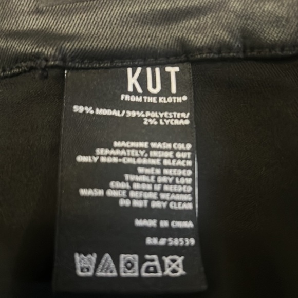 Kut from the Kloth Black Coated Reese Ankle Straight Pants - Picture 5 of 10